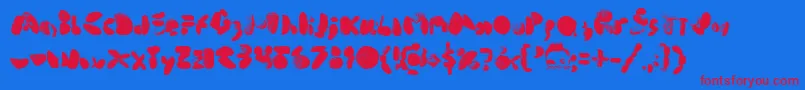 middle cove beach rocks 1 0-Schriftart – Rote Schriften auf blauem Hintergrund