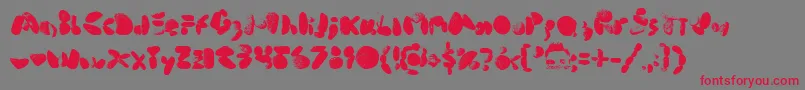 middle cove beach rocks 1 0 Font – Red Fonts on Gray Background