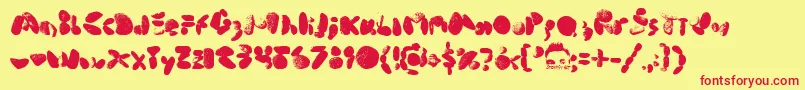 middle cove beach rocks 1 0 Font – Red Fonts on Yellow Background