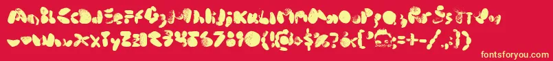 middle cove beach rocks 1 0 Font – Yellow Fonts on Red Background
