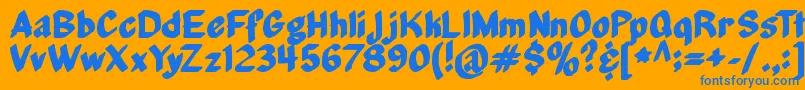Czcionka MiddleManagement – niebieskie czcionki na pomarańczowym tle