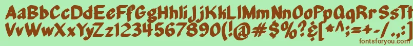 MiddleManagement Font – Brown Fonts on Green Background