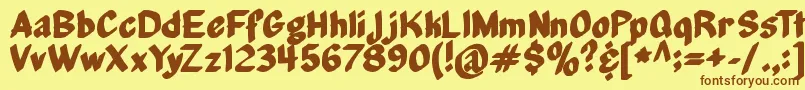 MiddleManagement Font – Brown Fonts on Yellow Background