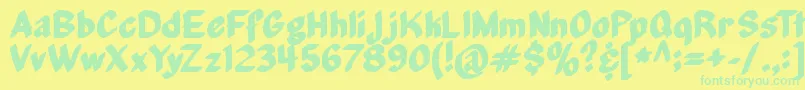 MiddleManagement Font – Green Fonts on Yellow Background
