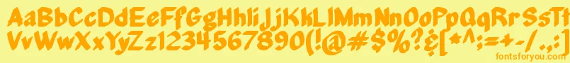 MiddleManagement Font – Orange Fonts on Yellow Background