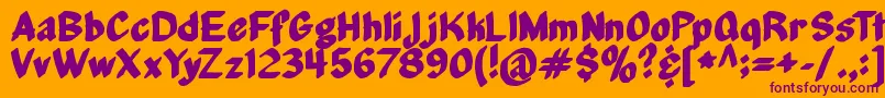 MiddleManagement Font – Purple Fonts on Orange Background