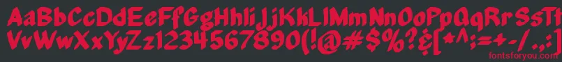 フォントMiddleManagement – 黒い背景に赤い文字