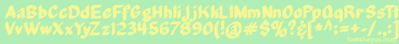 MiddleManagement Font – Yellow Fonts on Green Background