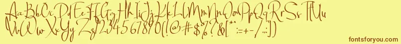Шрифт Middletown One Regular Dafont – коричневые шрифты на жёлтом фоне