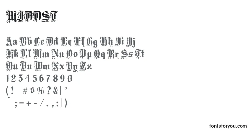Schriftart MIDDST   (134307) – Alphabet, Zahlen, spezielle Symbole