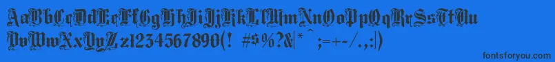 Czcionka MIDDST   – czarne czcionki na niebieskim tle