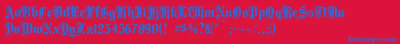 MIDDST   Font – Blue Fonts on Red Background