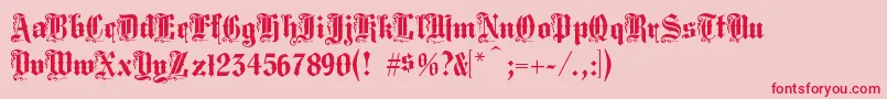 MIDDST   Font – Red Fonts on Pink Background