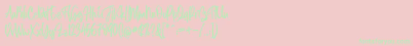 Midellion Demo Font – Green Fonts on Pink Background