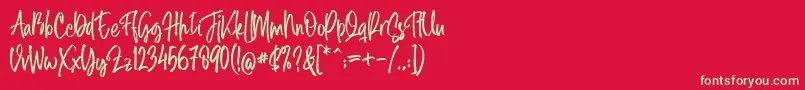 Midellion Demo Font – Green Fonts on Red Background