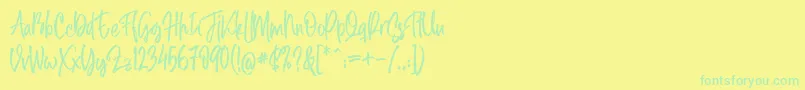 Midellion Demo Font – Green Fonts on Yellow Background