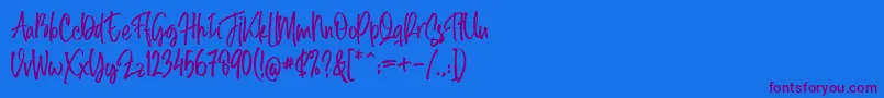 Midellion Demo Font – Purple Fonts on Blue Background