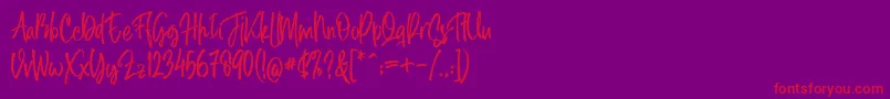 フォントMidellion Demo – 紫の背景に赤い文字