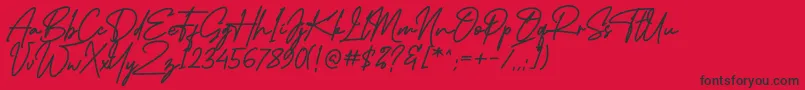 MidlestoneSignature Font – Black Fonts on Red Background