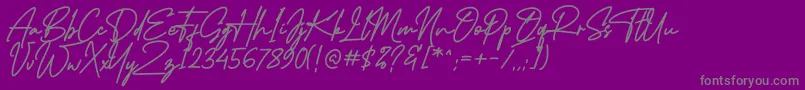 MidlestoneSignature Font – Gray Fonts on Purple Background
