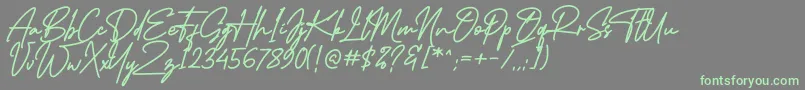 MidlestoneSignature Font – Green Fonts on Gray Background