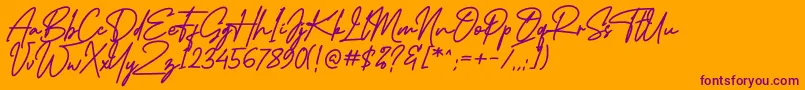 MidlestoneSignature Font – Purple Fonts on Orange Background