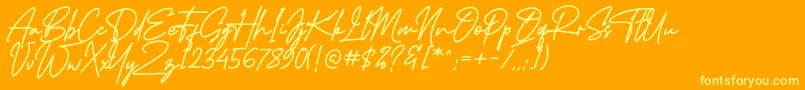 フォントMidlestoneSignature – オレンジの背景に黄色の文字