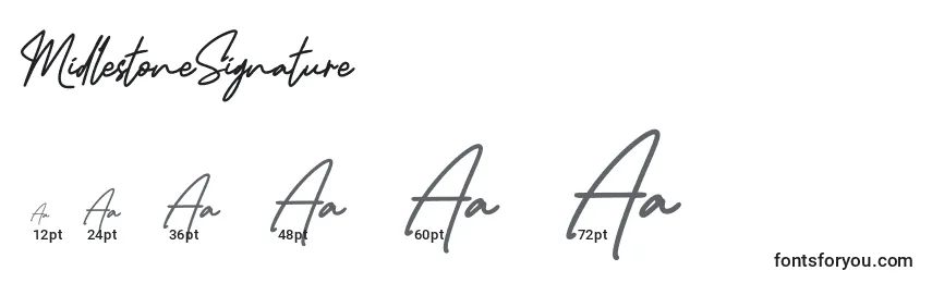 MidlestoneSignature Font Sizes