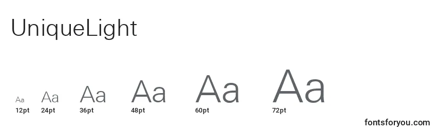 UniqueLight Font Sizes