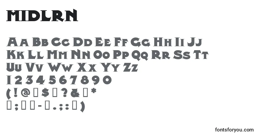 MIDLRN   (134310)-fontti – aakkoset, numerot, erikoismerkit