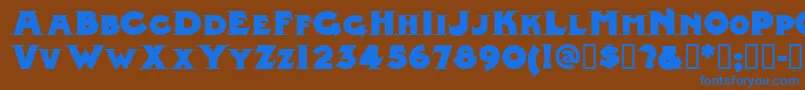 MIDLRN   Font – Blue Fonts on Brown Background