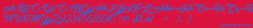 Midnight Bangkok Font – Blue Fonts on Red Background