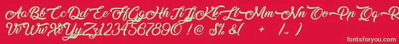 Midnight Bangkok Font – Green Fonts on Red Background