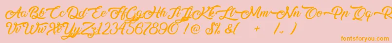 Midnight Bangkok Font – Orange Fonts on Pink Background