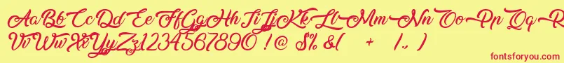 Midnight Bangkok Font – Red Fonts on Yellow Background