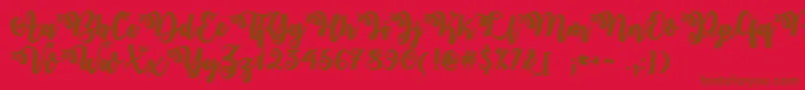 Midnight in October   Font – Brown Fonts on Red Background