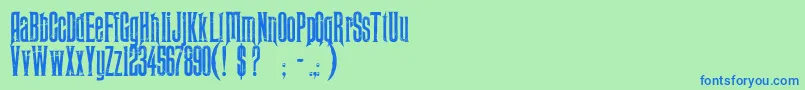 Fonte Midnight Moon   PERSONAL USE ONLY – fontes azuis em um fundo verde
