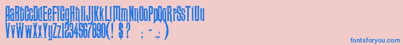 Fonte Midnight Moon   PERSONAL USE ONLY – fontes azuis em um fundo rosa