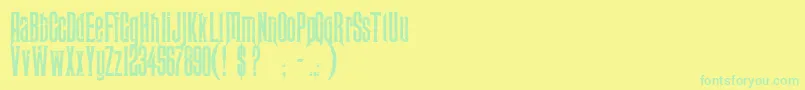 Czcionka Midnight Moon   PERSONAL USE ONLY – zielone czcionki na żółtym tle