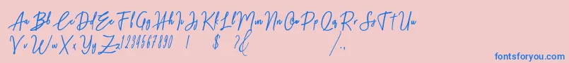 More about Midnight One Font Midnight One Font – Blue Fonts on Pink Background