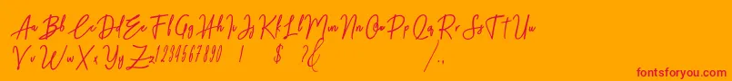 Midnight One Font – Red Fonts on Orange Background