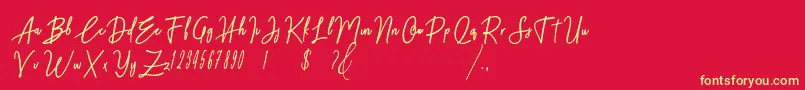 Midnight One Font – Yellow Fonts on Red Background