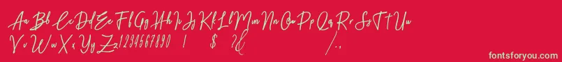 Police Midnight One – polices vertes sur fond rouge