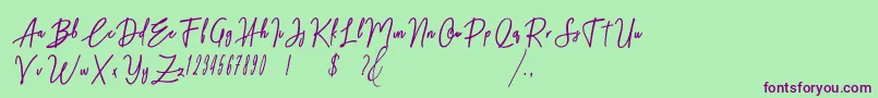 Midnight One Font – Purple Fonts on Green Background