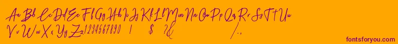 Midnight One Font – Purple Fonts on Orange Background