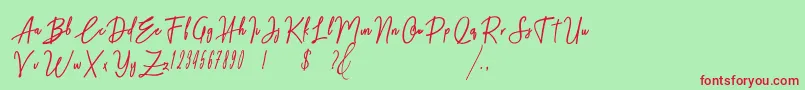 Midnight One Font – Red Fonts on Green Background