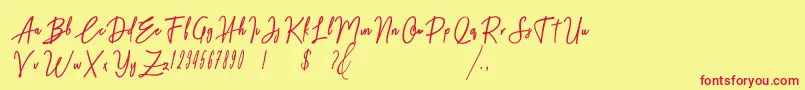 Midnight One Font – Red Fonts on Yellow Background
