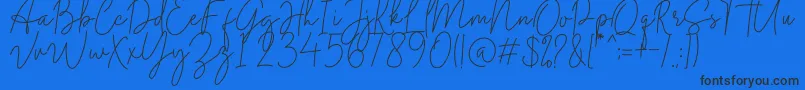 Midnight Signature-Schriftart – Schwarze Schriften auf blauem Hintergrund