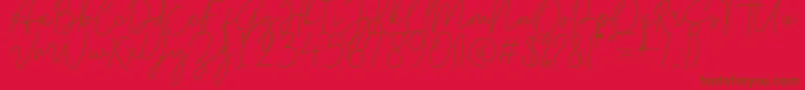 Midnight Signature Font – Brown Fonts on Red Background