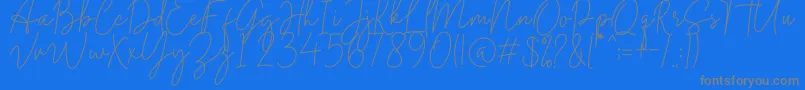 Midnight Signature-Schriftart – Graue Schriften auf blauem Hintergrund
